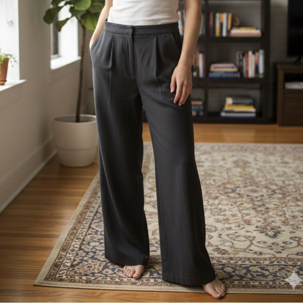 Jones New York Charcoal Wide Leg Pants